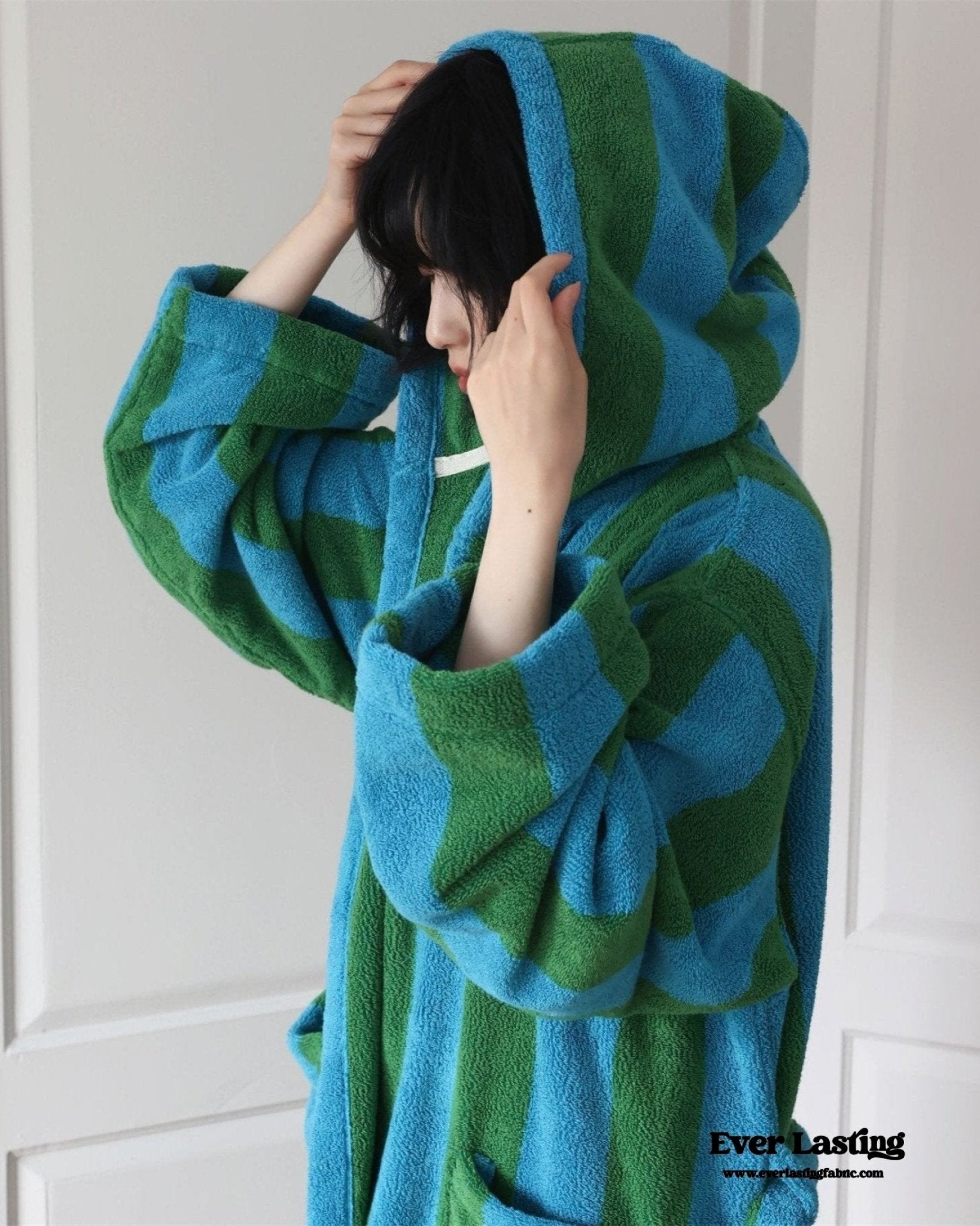 Modern Striped Cotton Bathrobe Set / Pink - Ever Lasting