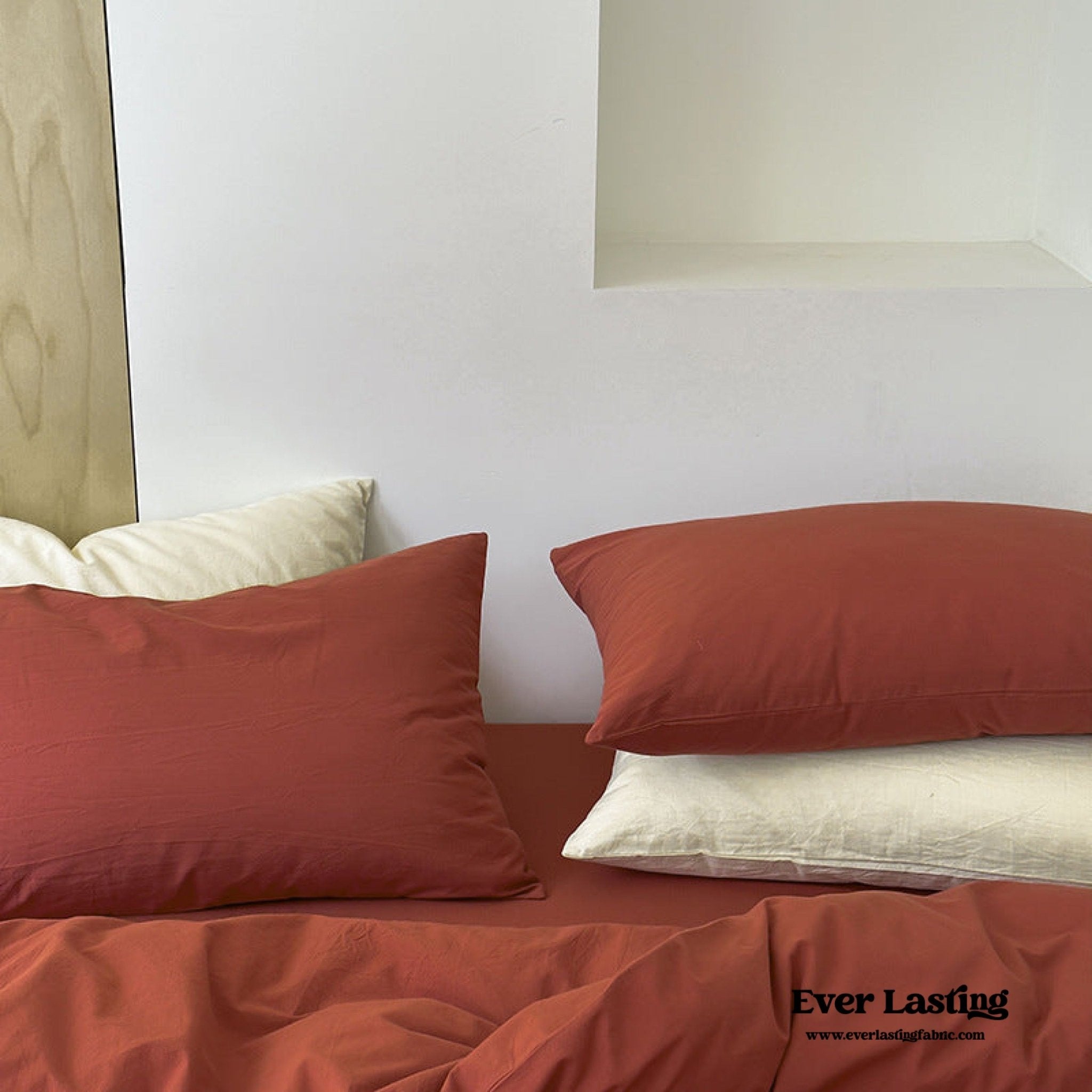 Modern Washed Cotton Bedding Set / Blue - Ever Lasting