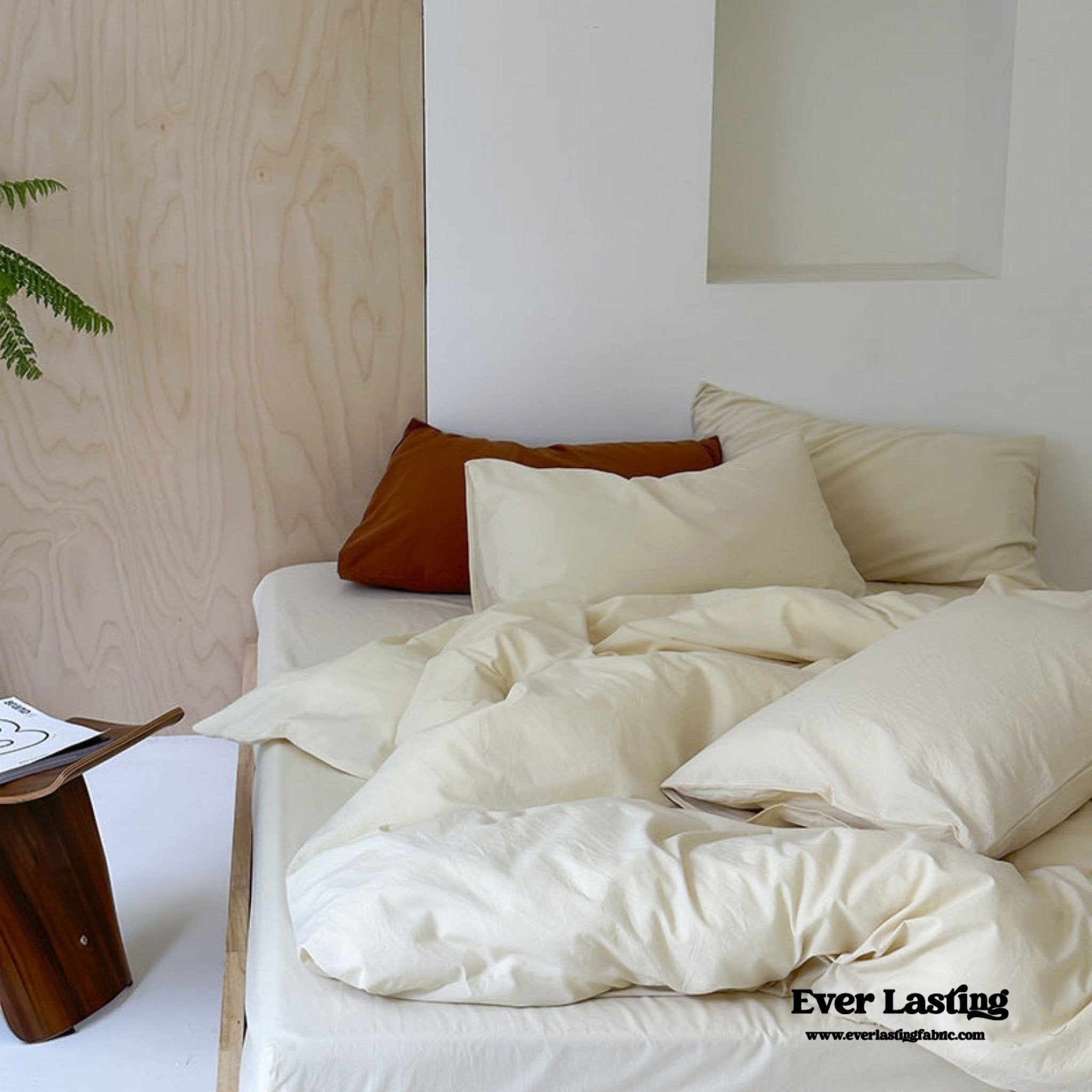 Modern Washed Cotton Bedding Set / Green - Ever Lasting