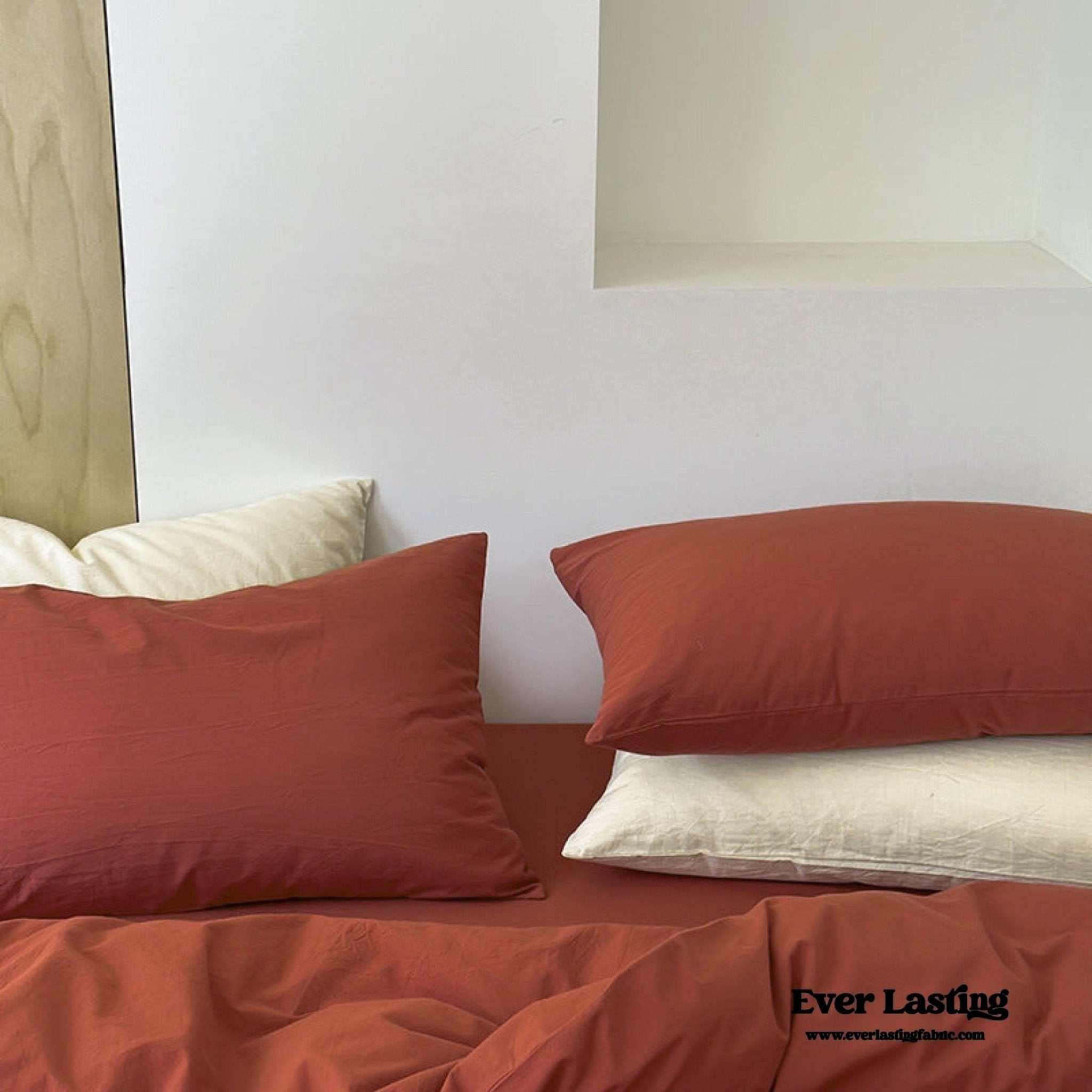 Modern Washed Cotton Bedding Set / Green - Ever Lasting