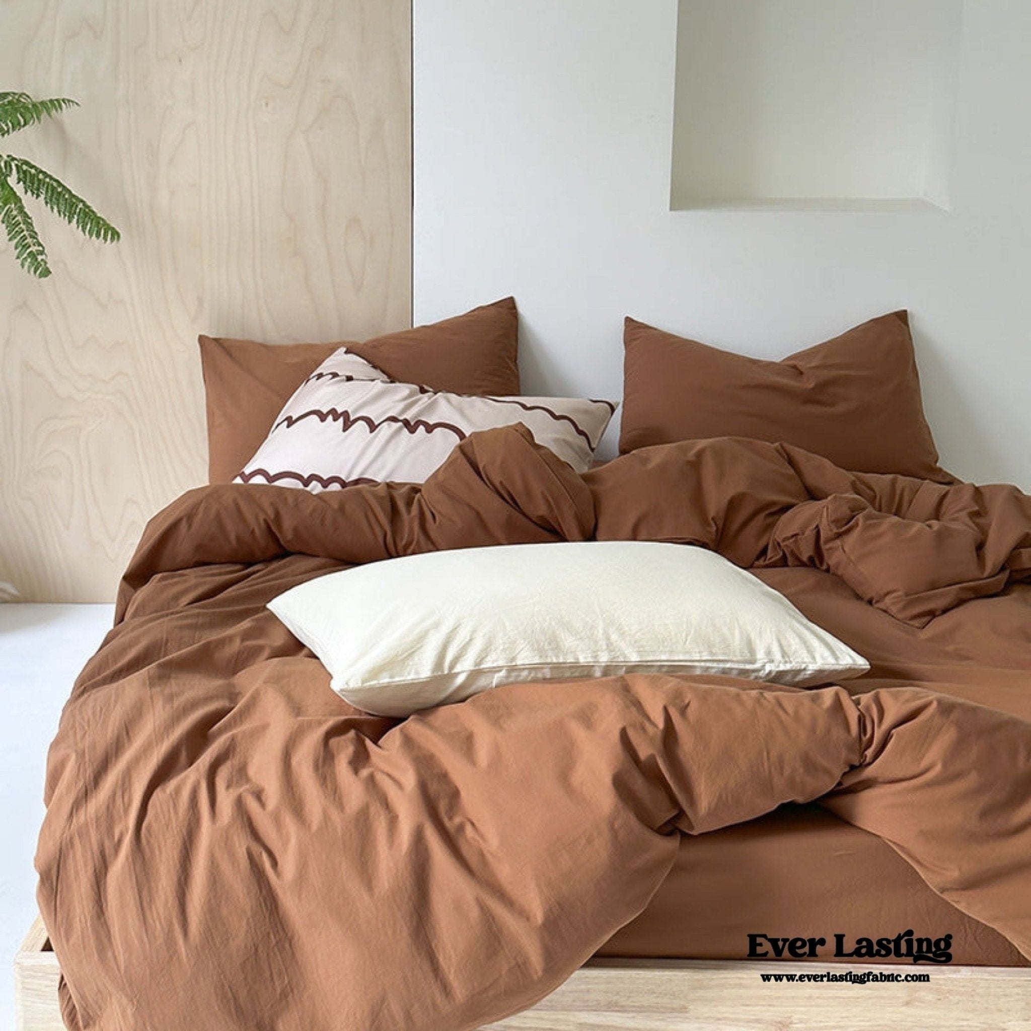 - Ever Lasting - Modern Washed Cotton Bedding Set / Green - Bedding Set - Ever Lasting