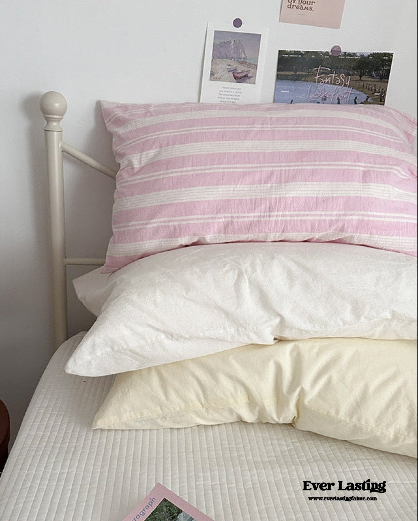 Muted Blush Cotton Pillowcase / Pink - Ever Lasting