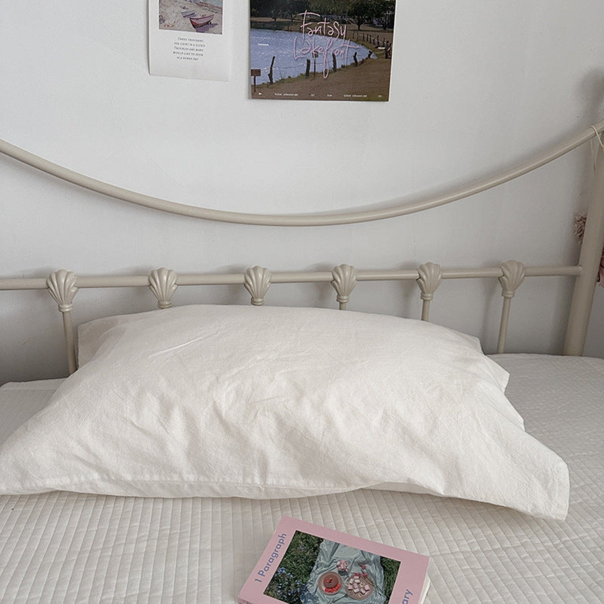 Muted Blush Cotton Pillowcase / Pink Striped - Ever Lasting