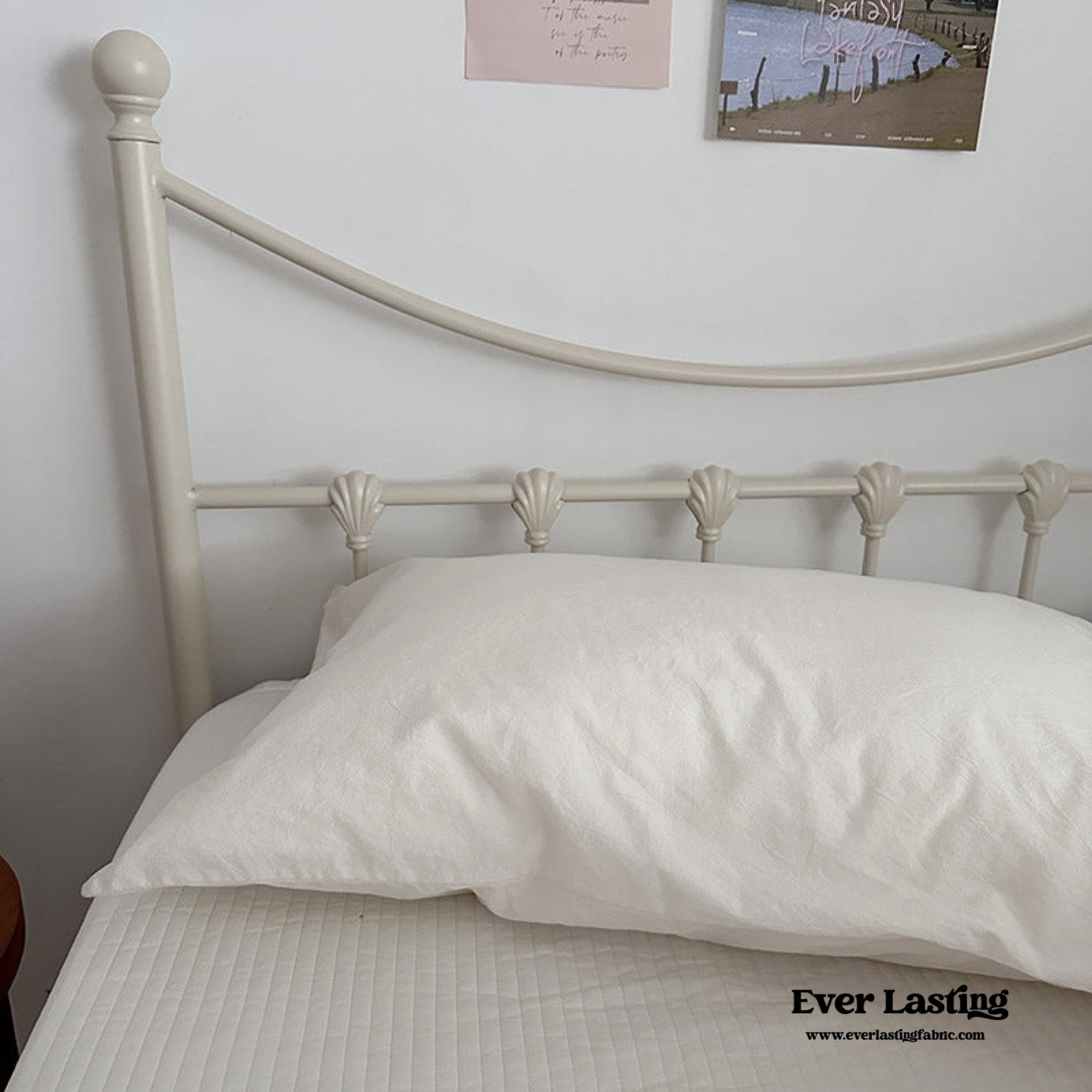 Muted Blush Cotton Pillowcase / Pink Striped - Ever Lasting