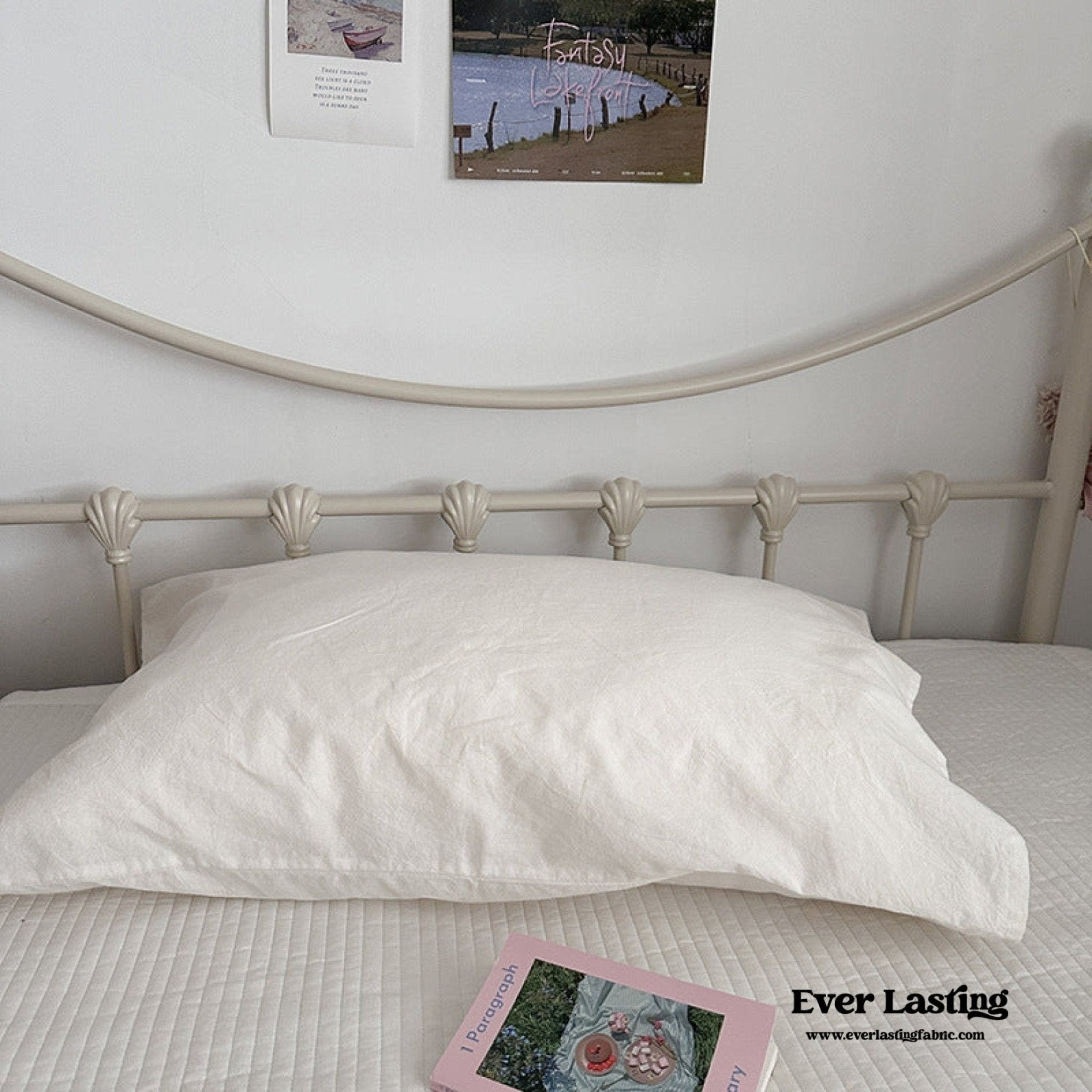 Muted Blush Cotton Pillowcase / Yellow - Ever Lasting