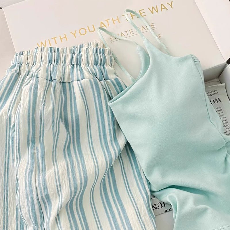 -Ever Lasting - Nerelle Sleeveless & Shorts Pajama Set / Green -Pajamas -Ever Lasting