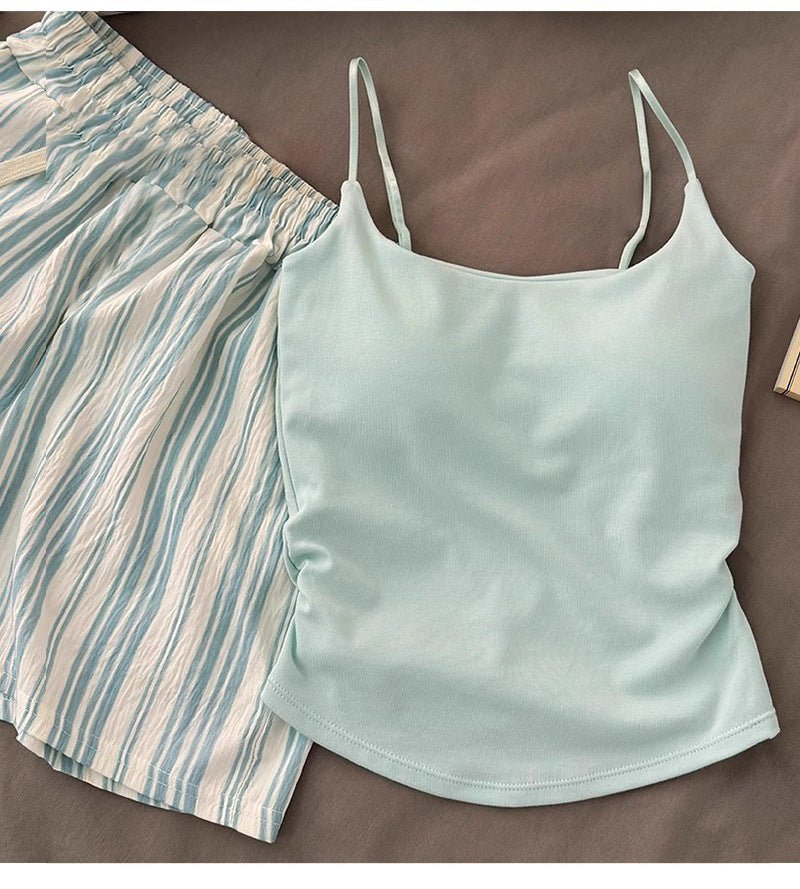 -Ever Lasting - Nerelle Sleeveless & Shorts Pajama Set / Green -Pajamas -Ever Lasting