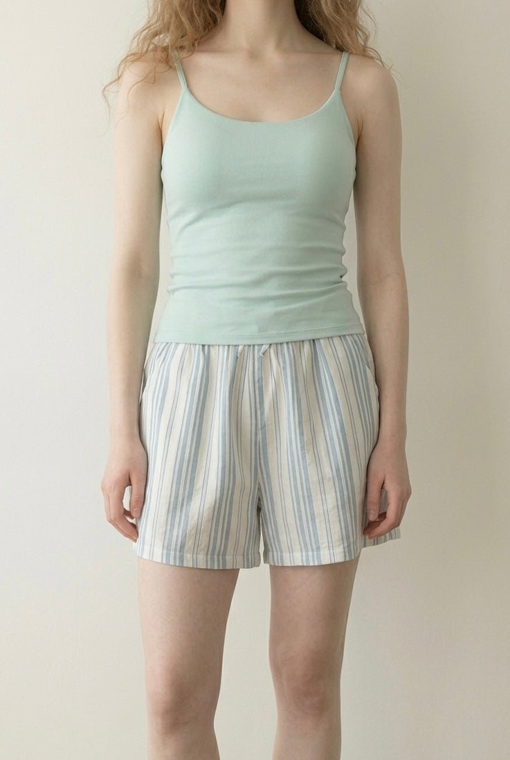 -Ever Lasting - Nerelle Sleeveless & Shorts Pajama Set / Green -Pajamas -Ever Lasting