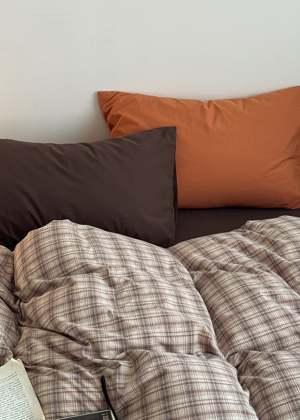 - Ever Lasting - Nerina Gingham Bedding Set / Orange - Bedding Set - Ever Lasting