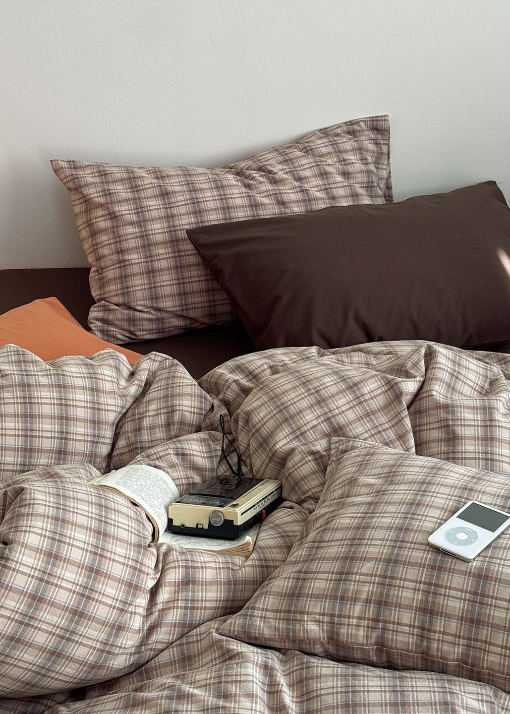 - Ever Lasting - Nerina Gingham Bedding Set / Orange - Bedding Set - Ever Lasting