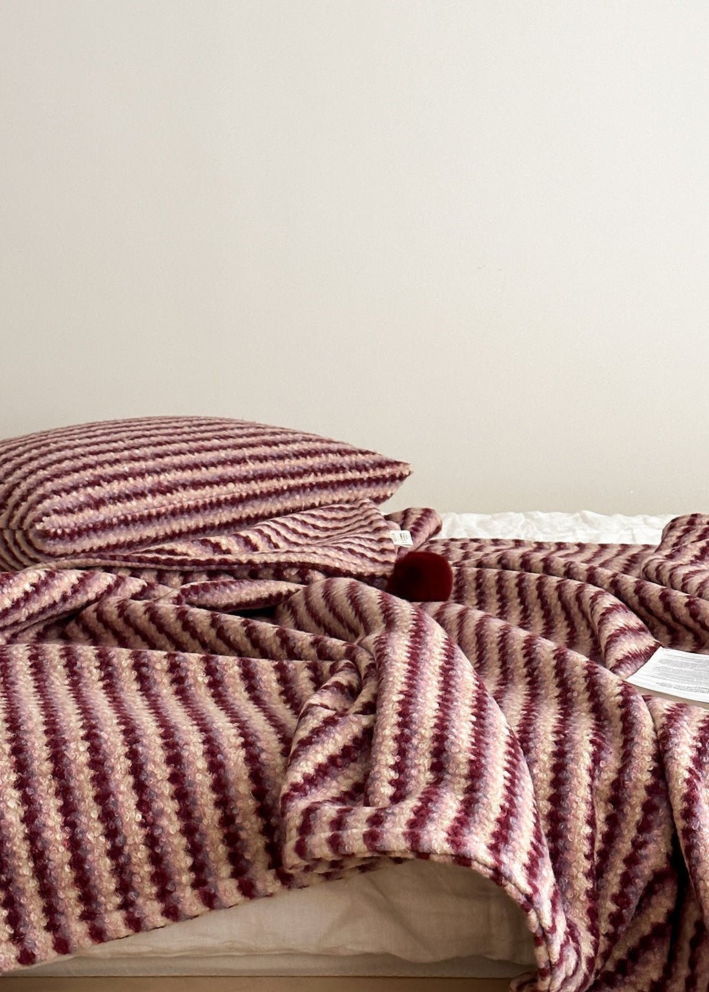 - Ever Lasting - Noelle Driftwood Stripe Velvet Throw / Green - Blanket - Ever Lasting