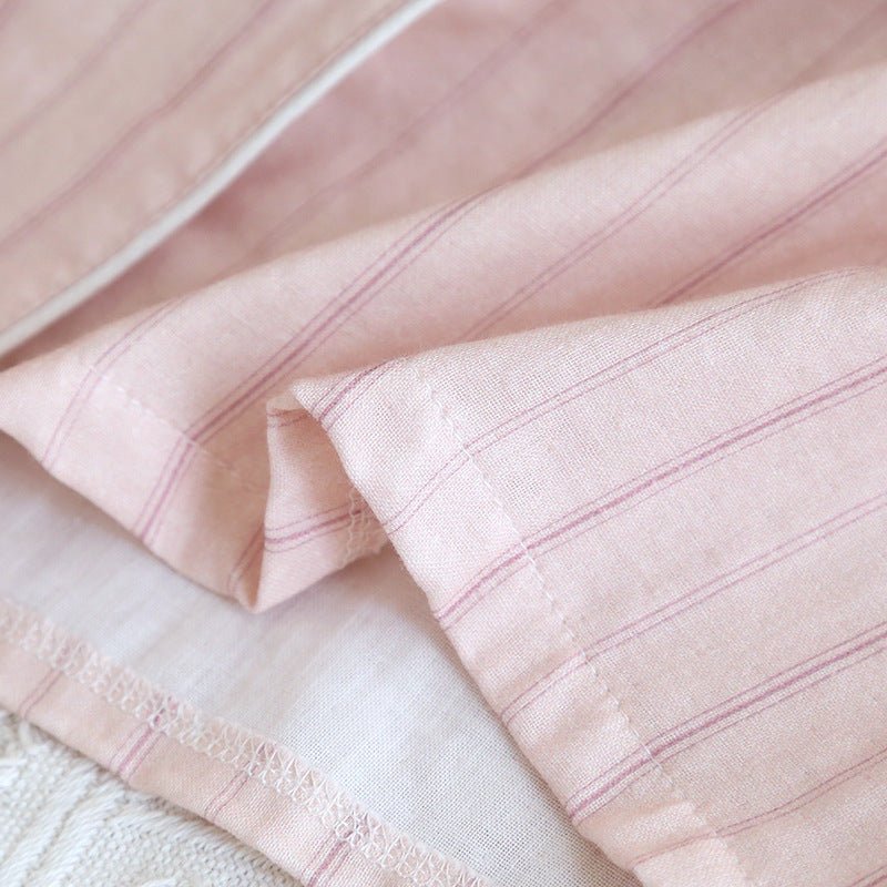 - Ever Lasting - Nyelle Double Gauze Striped Pajama Set / Blue - Pajamas - Ever Lasting