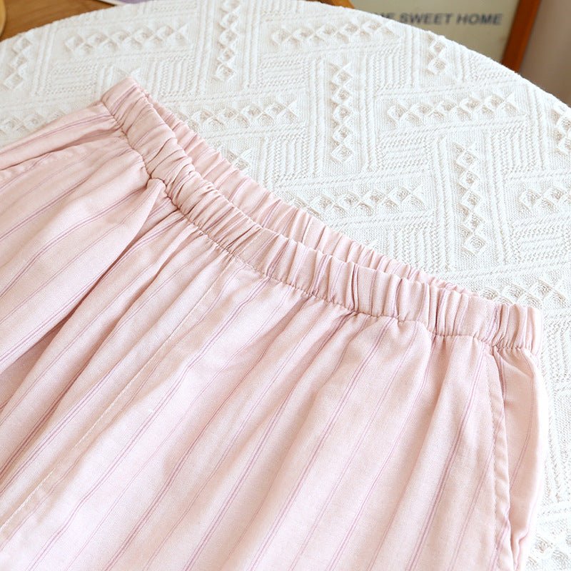 - Ever Lasting - Nyelle Double Gauze Striped Pajama Set / Blue - Pajamas - Ever Lasting