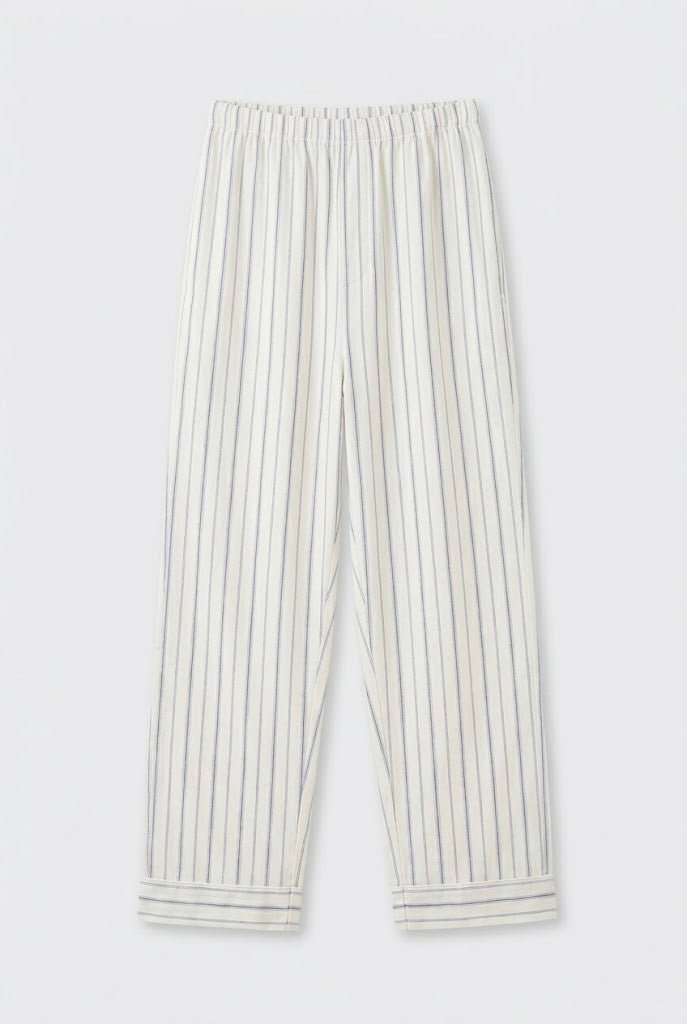 - Ever Lasting - Nyelle Double Gauze Striped Pajama Set / White - Pajamas - Ever Lasting