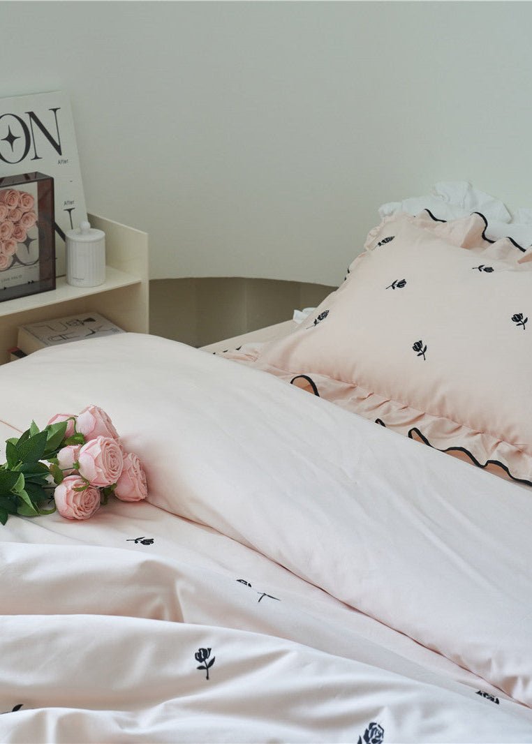 - Ever Lasting - Opal Floral Ruffle Lace Bedding Set / Purple - Bedding Set - Ever Lasting