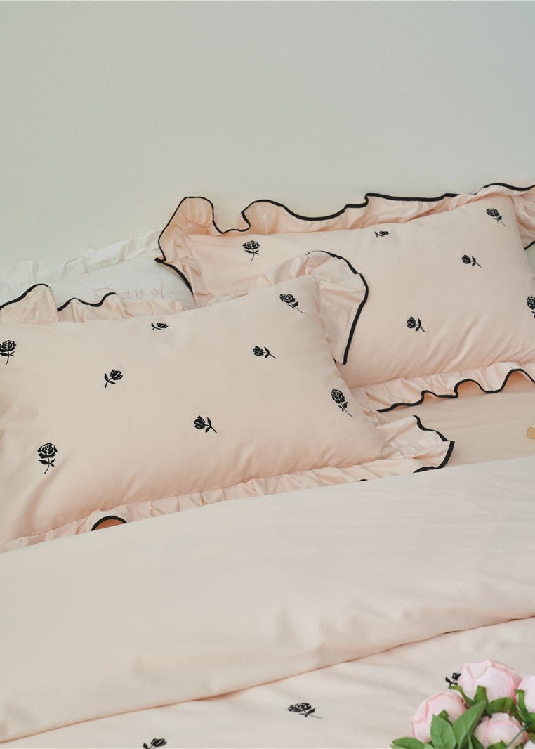 - Ever Lasting - Opal Floral Ruffle Lace Bedding Set / Purple - Bedding Set - Ever Lasting