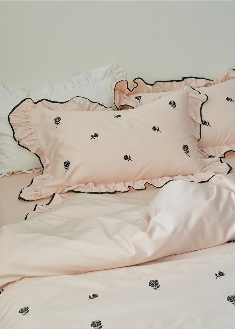 - Ever Lasting - Opal Floral Ruffle Lace Bedding Set / Purple - Bedding Set - Ever Lasting