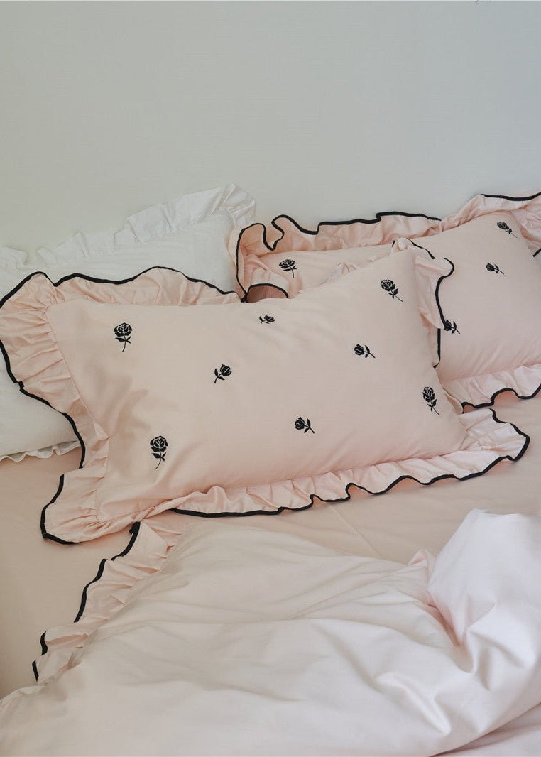 - Ever Lasting - Opal Floral Ruffle Lace Bedding Set / Purple - Bedding Set - Ever Lasting