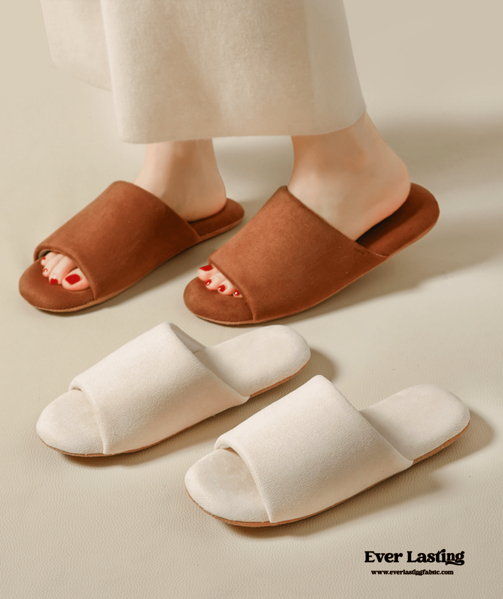 Open Toe Cotton House Slipper / Dark Gray - Ever Lasting