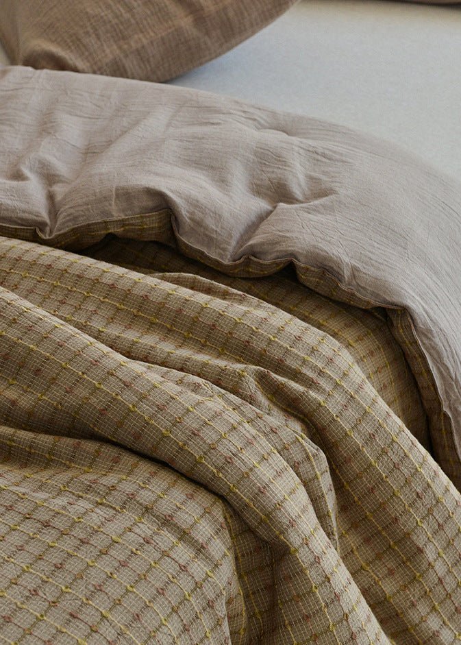 - Ever Lasting - Owen Heritage Plaid Comforter Blanket / Olive Green - Blanket - Ever Lasting