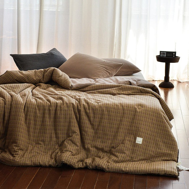 - Ever Lasting - Owen Heritage Plaid Comforter Blanket / Olive Green - Blanket - Ever Lasting