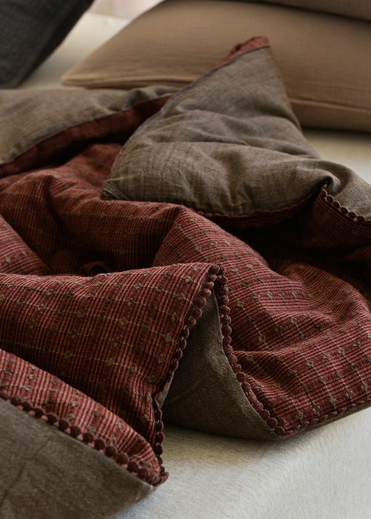 - Ever Lasting - Owen Heritage Plaid Comforter Blanket / Rust Red - Blanket - Ever Lasting