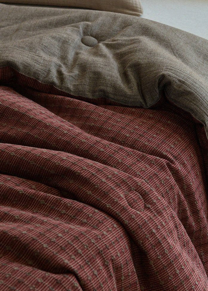 - Ever Lasting - Owen Heritage Plaid Comforter Blanket / Rust Red - Blanket - Ever Lasting