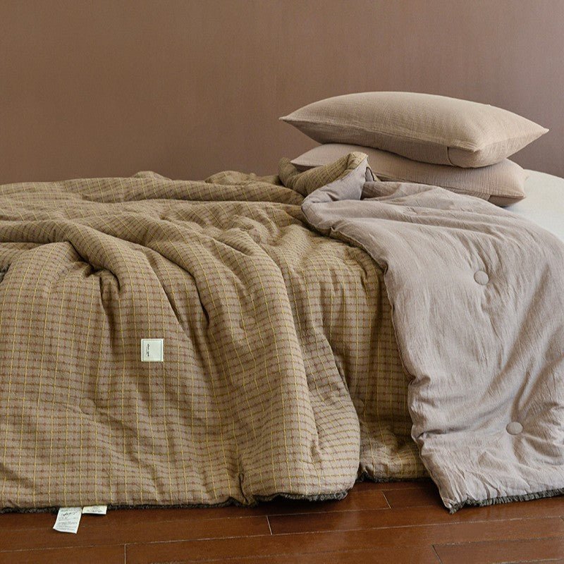 - Ever Lasting - Owen Heritage Plaid Comforter Blanket / Rust Red - Blanket - Ever Lasting