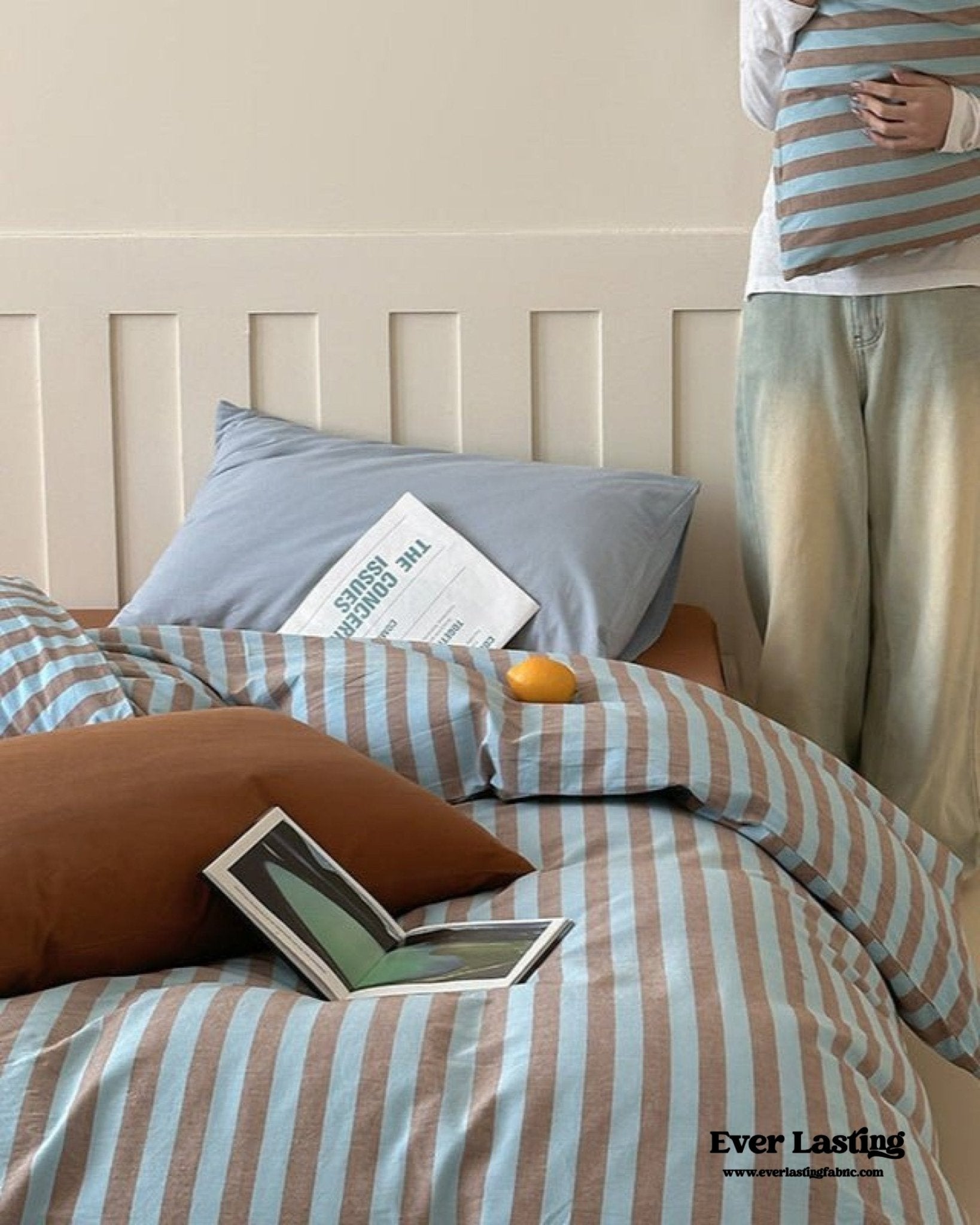 Parker Minimalist Striped Bedding Set / Pink - Ever Lasting