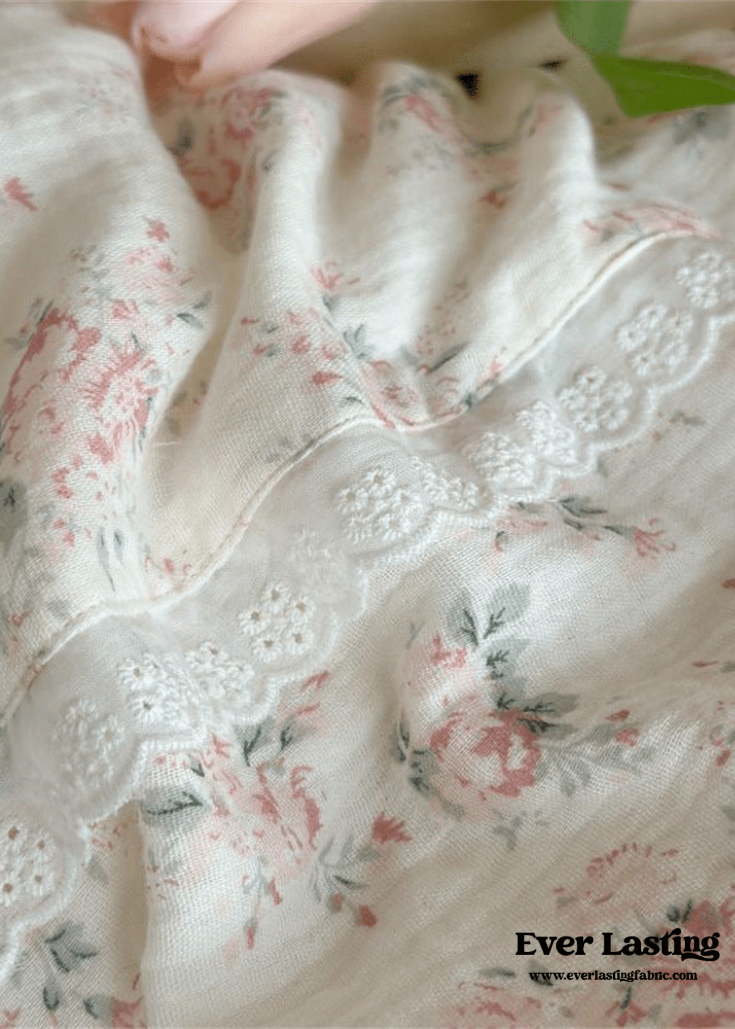 Pastel Pink Floral Double Layer Cotton Ruffle Bedding Bundle - Ever Lasting