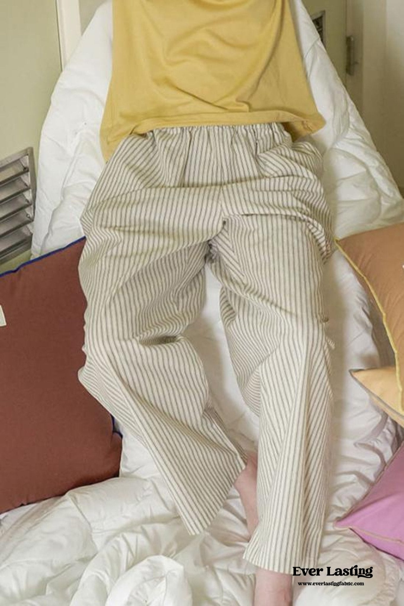 Pastel Striped Pajama Set / Purple - Ever Lasting