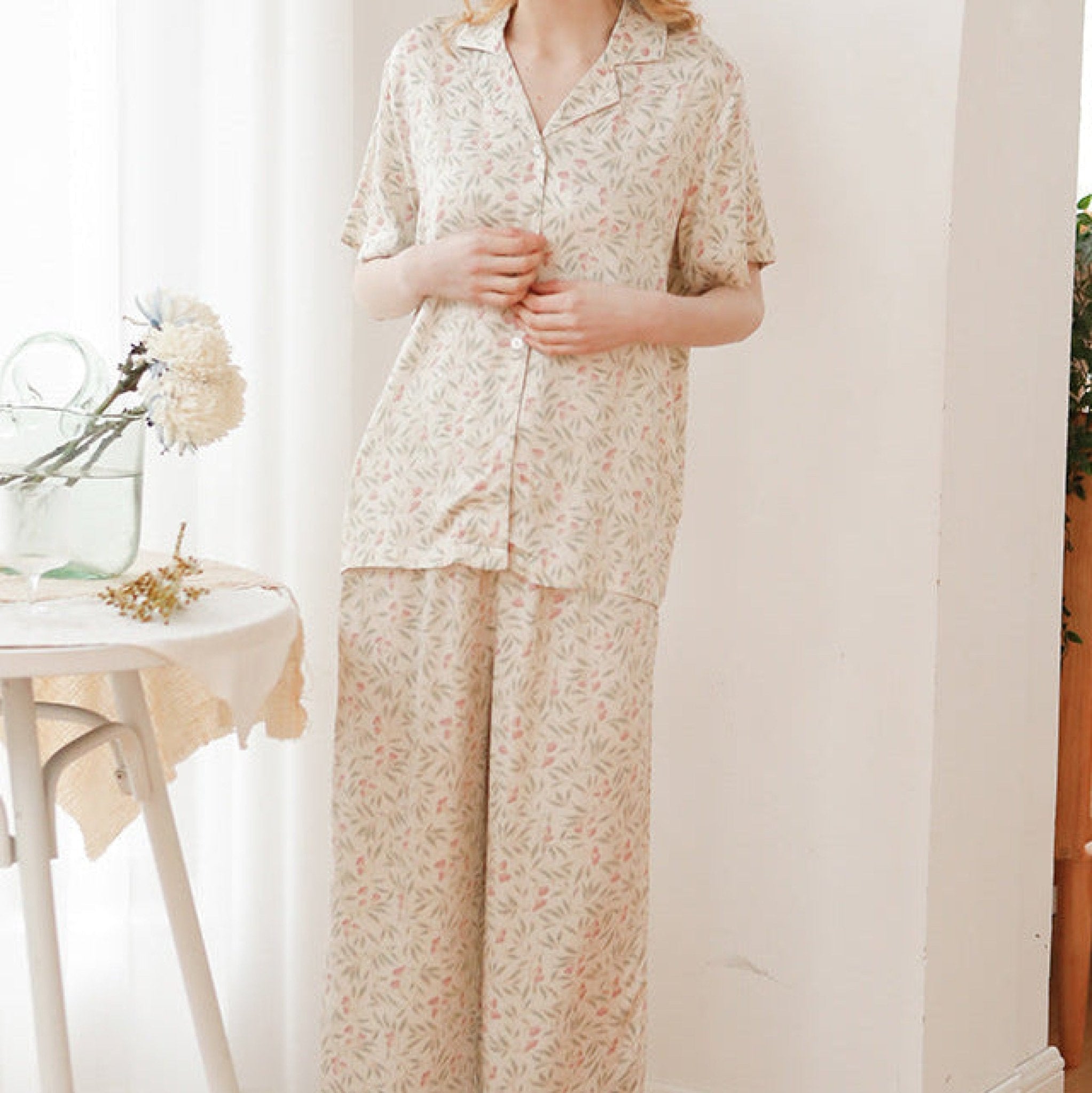 Pastoral Floral Long - Sleeve Long - Pants Pajama Set - Ever Lasting