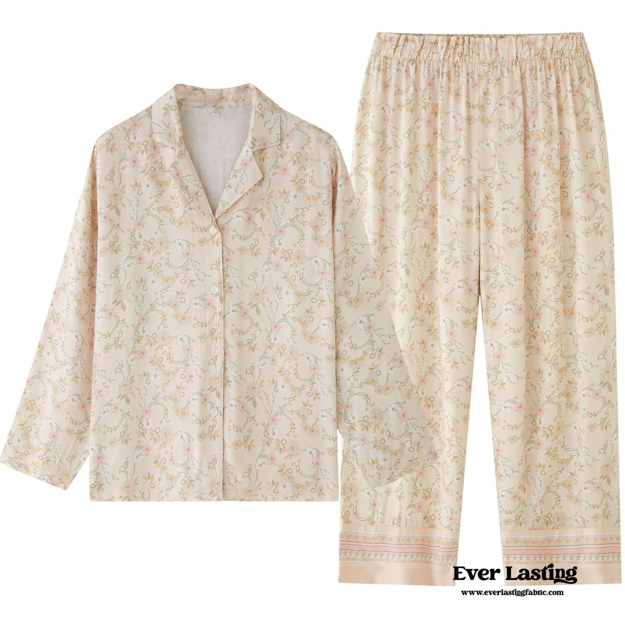 Pastoral Floral Long - Sleeve Long - Pants Pajama Set - Ever Lasting