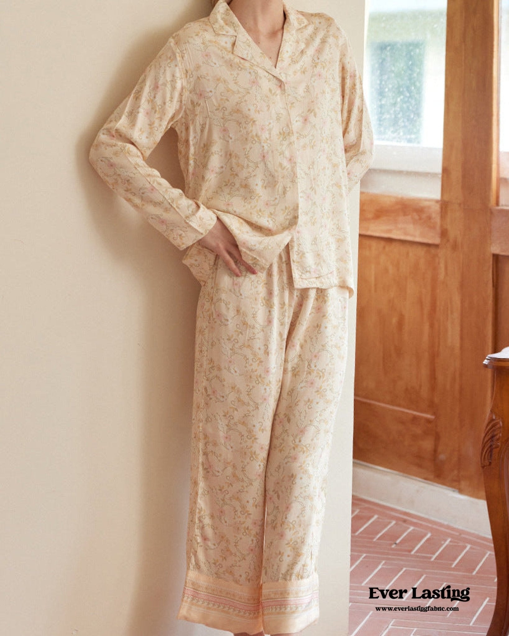 Pastoral Floral Long - Sleeve Long - Pants Pajama Set - Ever Lasting
