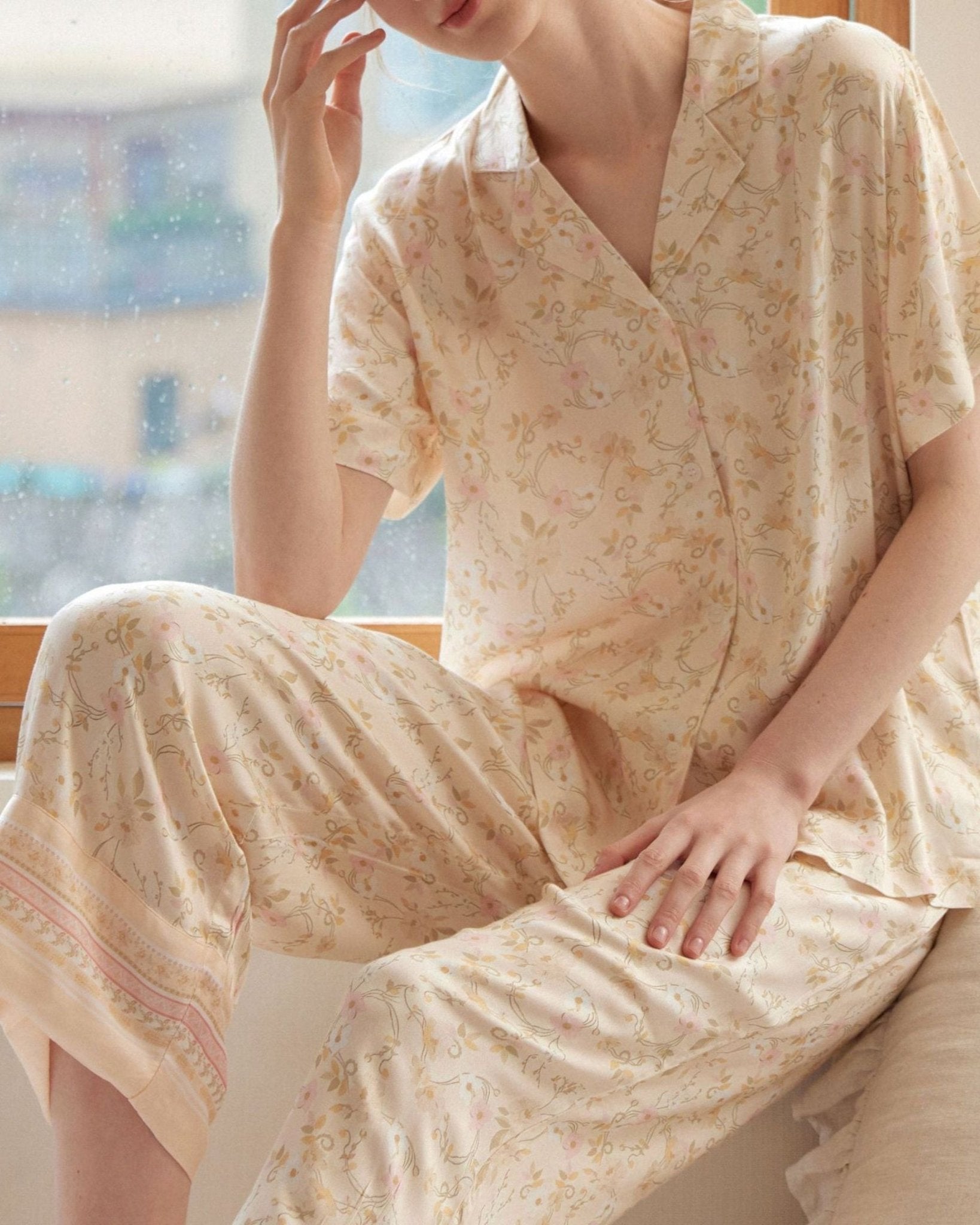 Pastoral Floral Long - Sleeve Long - Pants Pajama Set - Ever Lasting