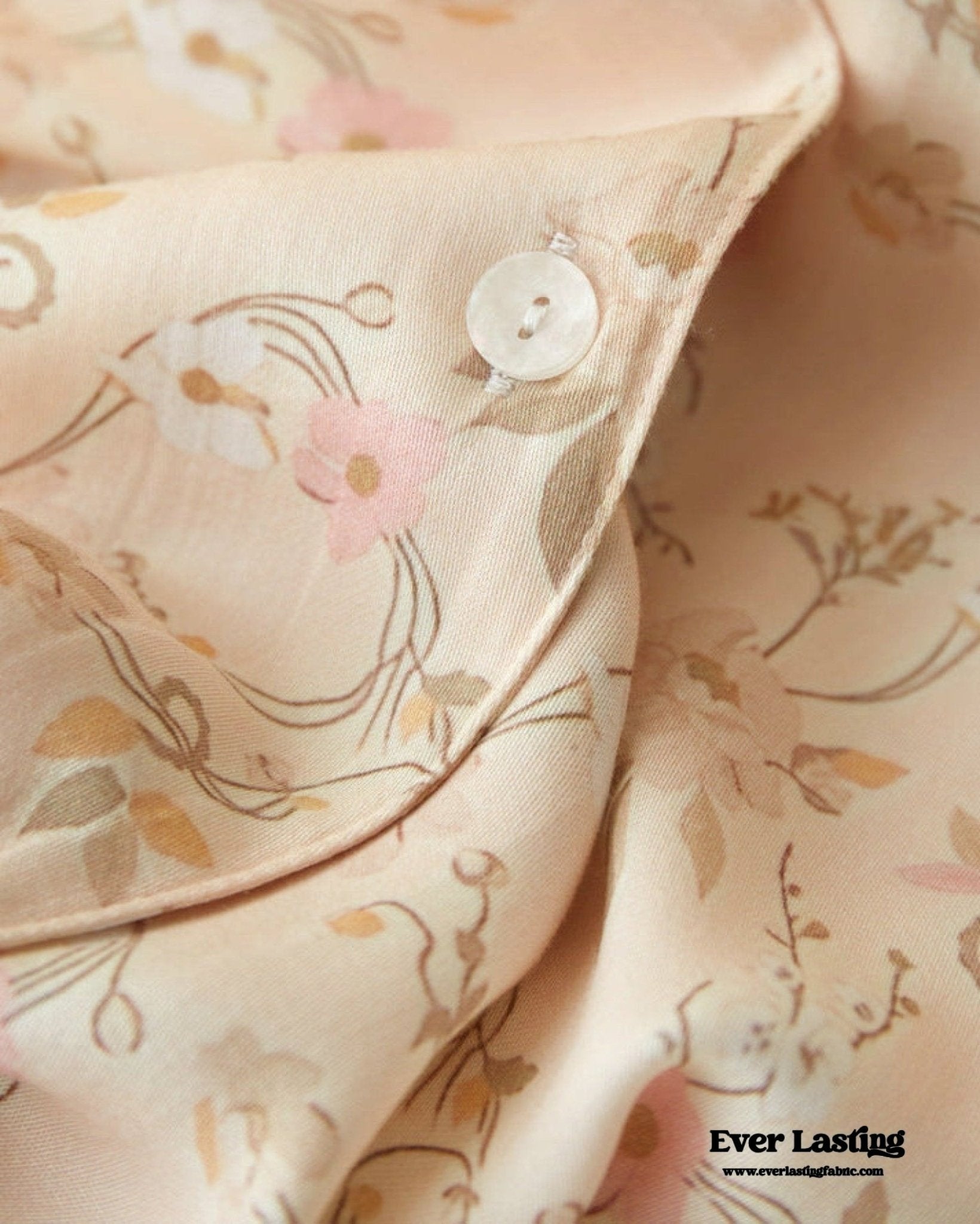 Pastoral Floral Short - Sleeve Long - Pants Pajama Set / Green - Ever Lasting