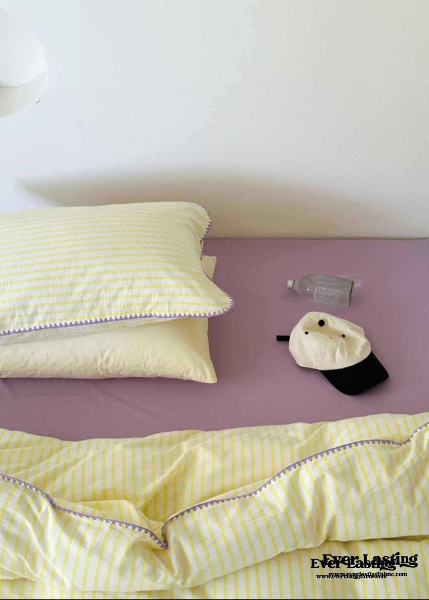 Pepper Candy Stripe Bedding Set / Blue + Yellow - Ever Lasting