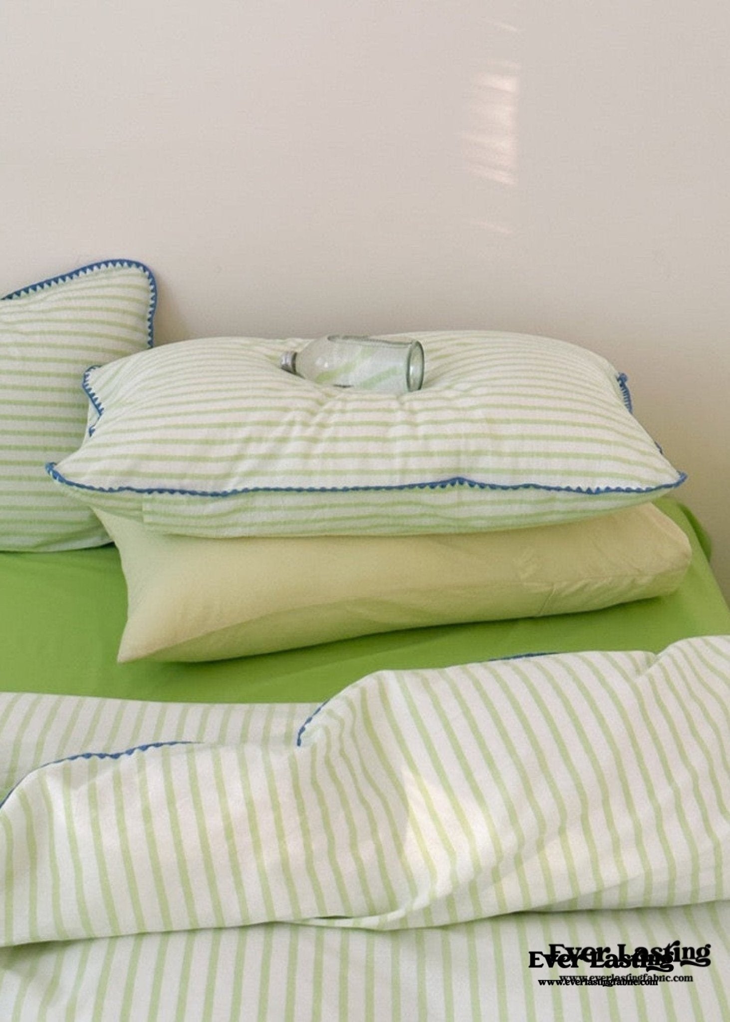 Pepper Candy Stripe Bedding Set / Blue + Yellow - Ever Lasting