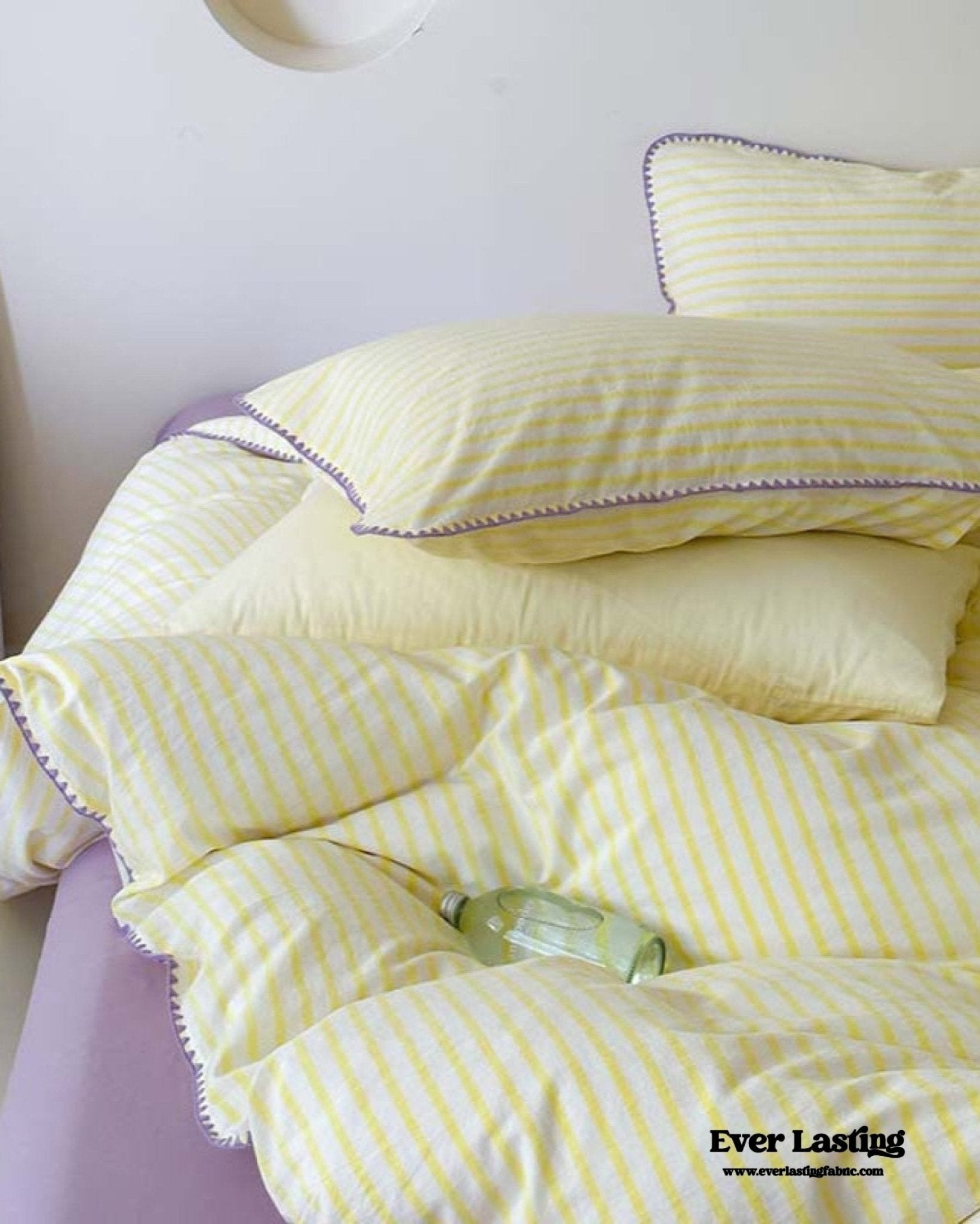 Pepper Candy Stripe Bedding Set / Blue + Yellow - Ever Lasting