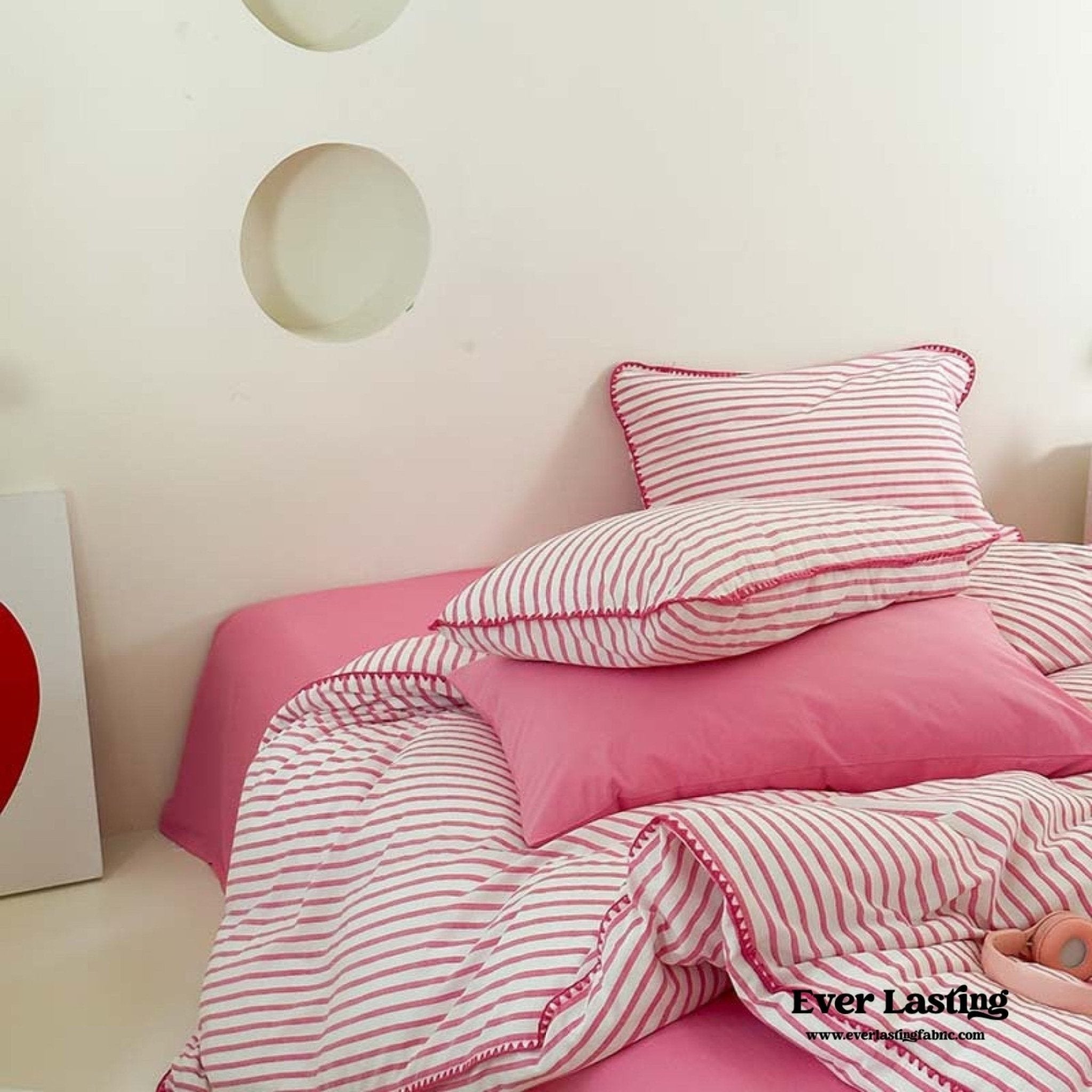 Pepper Candy Stripe Bedding Set / Fuchsia - Ever Lasting