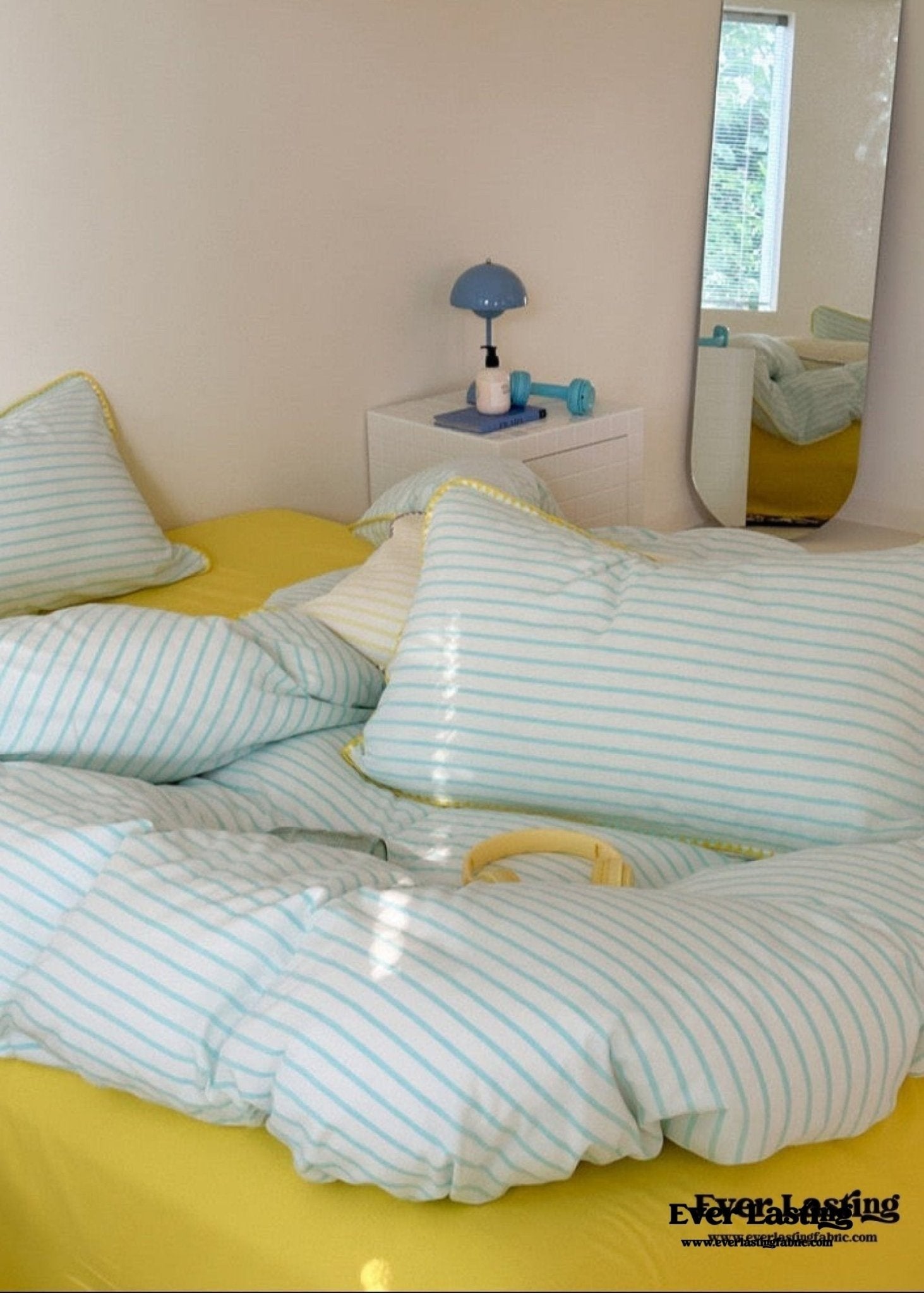 Pepper Candy Stripe Bedding Set / Light Green - Ever Lasting