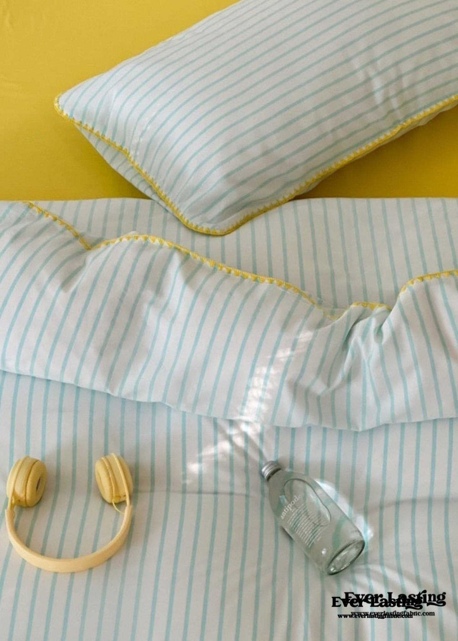 Pepper Candy Stripe Bedding Set / Light Green - Ever Lasting