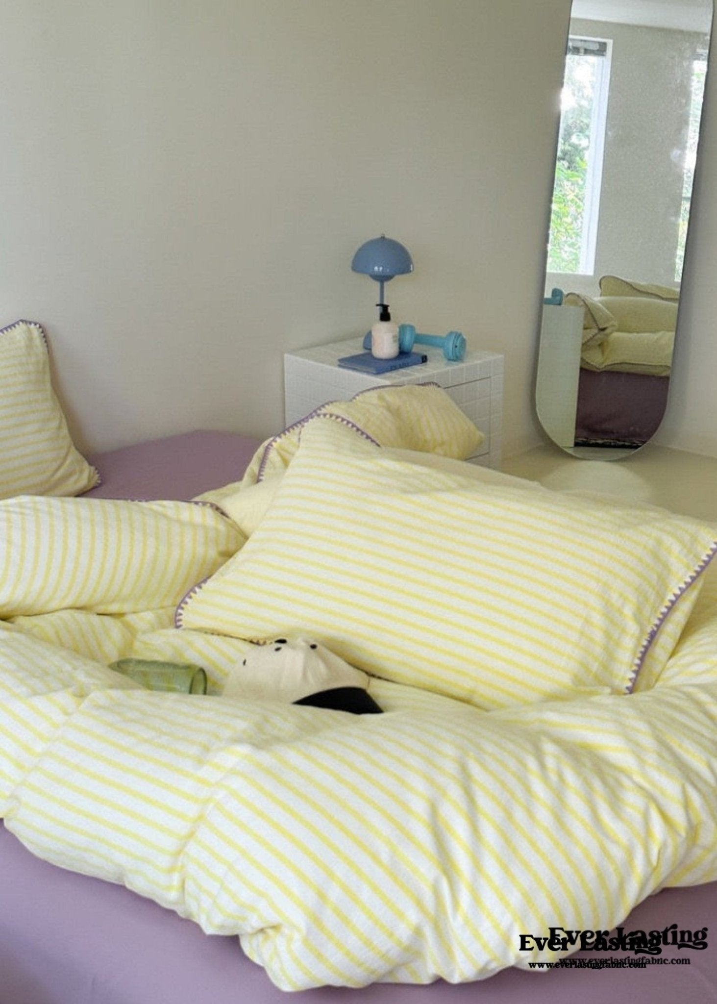 Pepper Candy Stripe Bedding Set / Light Green - Ever Lasting