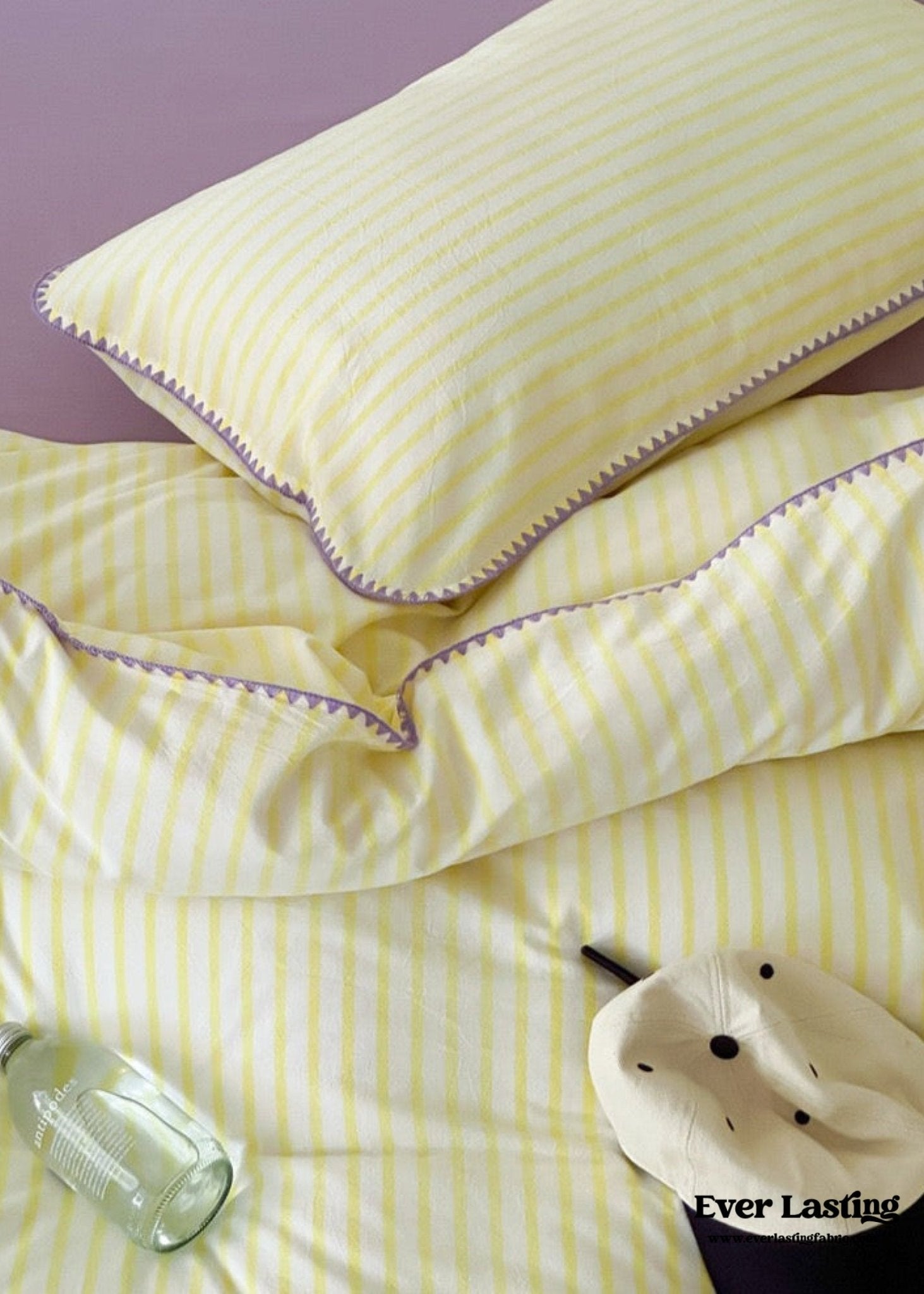 Pepper Candy Stripe Bedding Set / Light Green - Ever Lasting