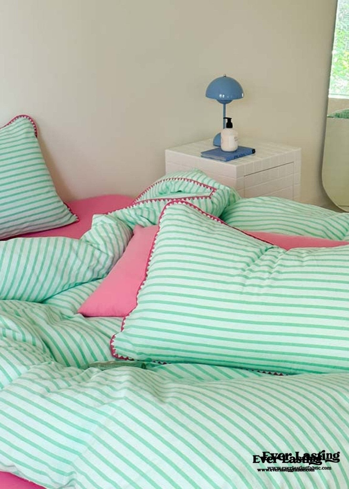 Pepper Candy Stripe Bedding Set / Purple + Green - Ever Lasting
