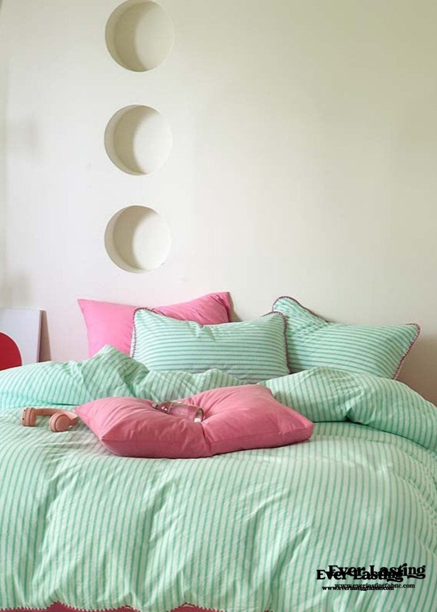 Pepper Candy Stripe Bedding Set / Purple + Green - Ever Lasting