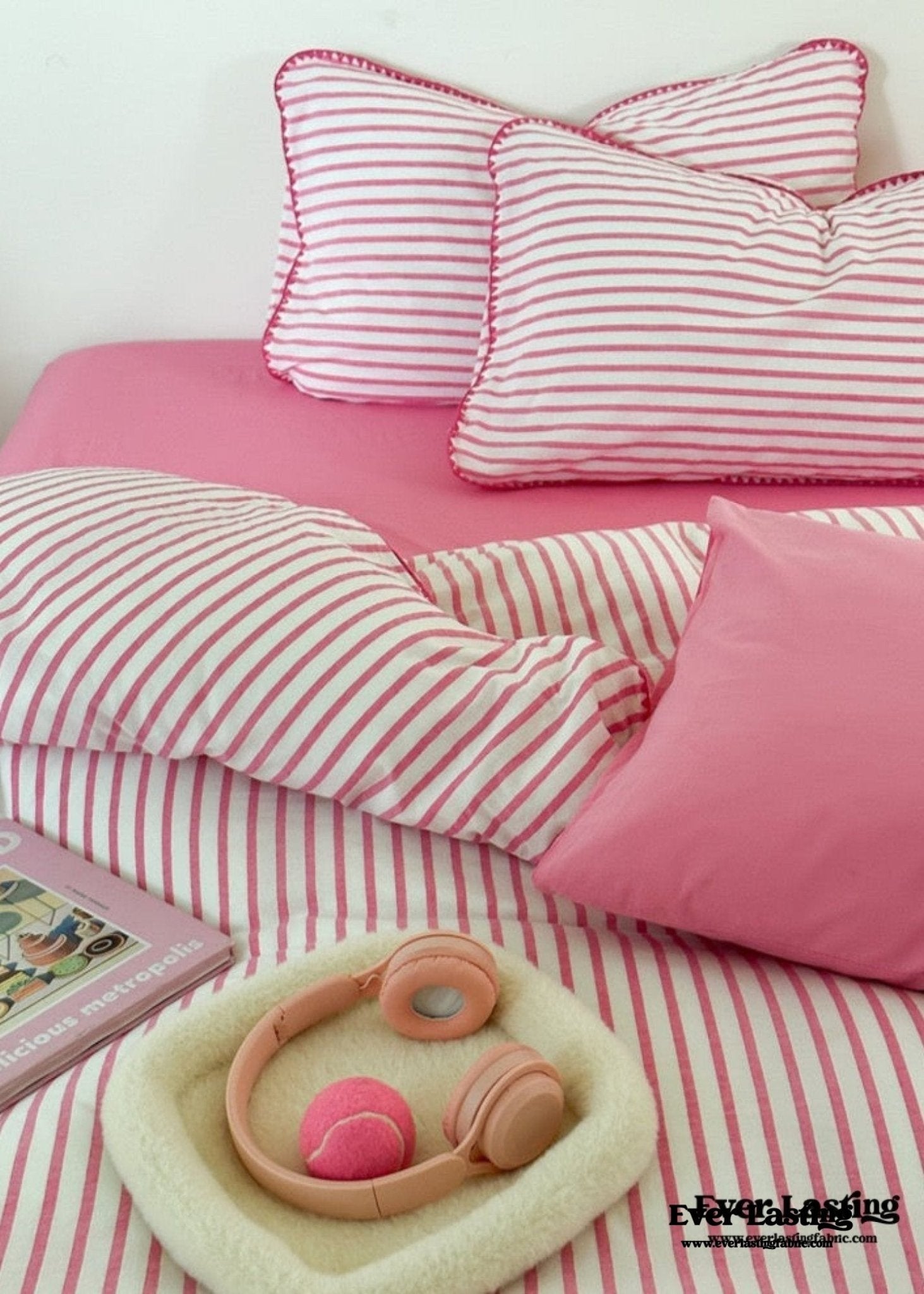 Pepper Candy Stripe Bedding Set / Purple + Green - Ever Lasting