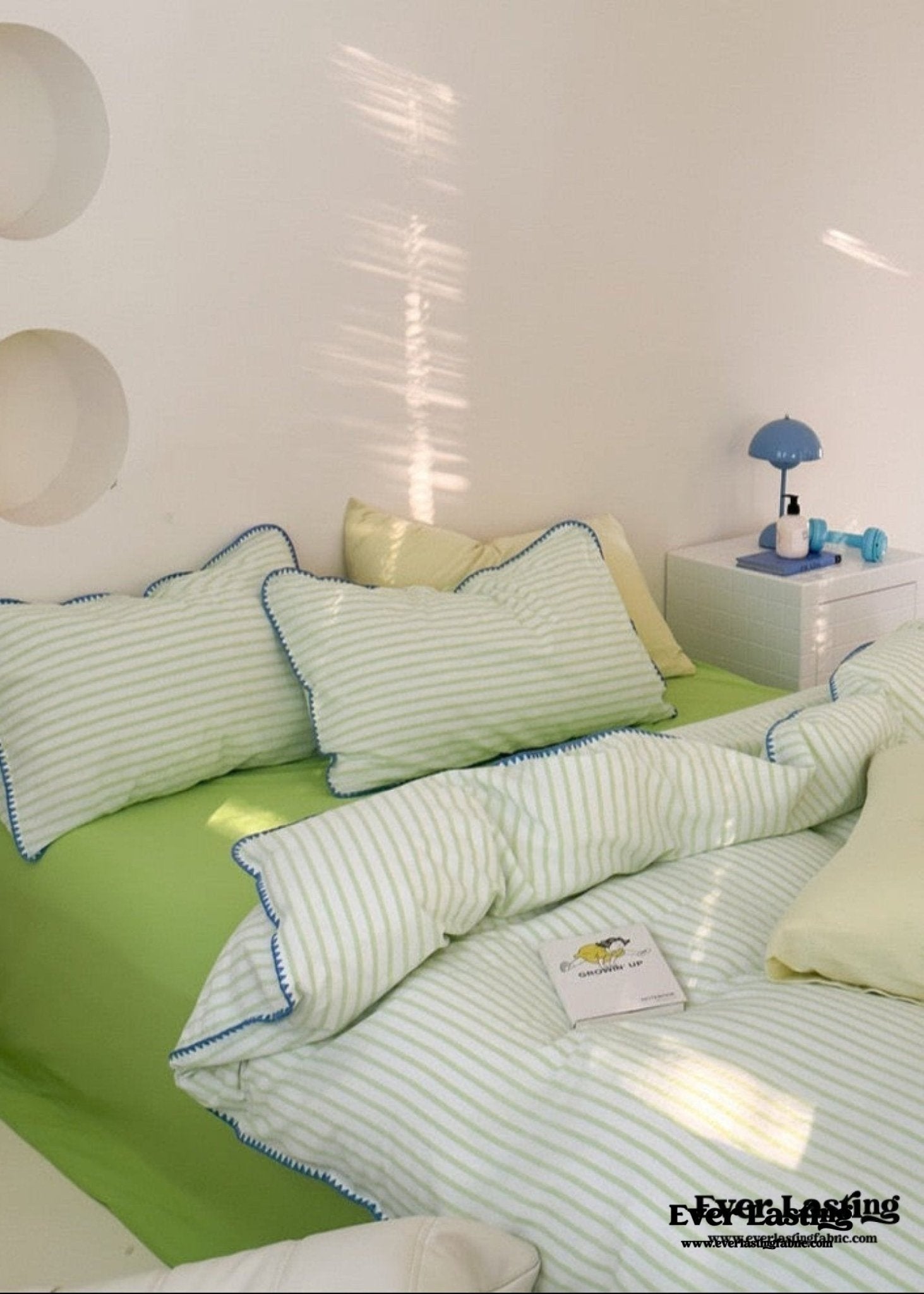 Pepper Candy Stripe Bedding Set / Purple + Green - Ever Lasting