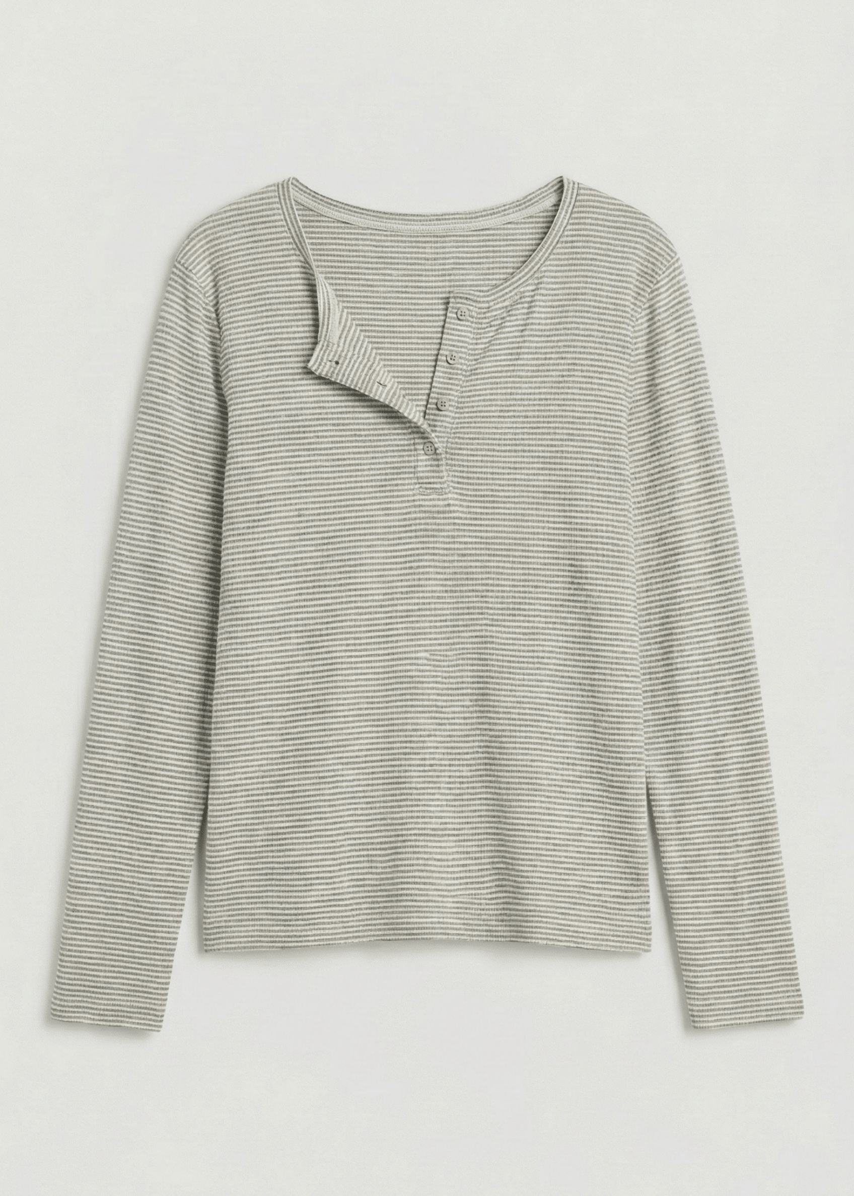 - Ever Lasting - Perla Long - Sleeve Striped Pajama Set / Gray - Pajamas - Ever Lasting