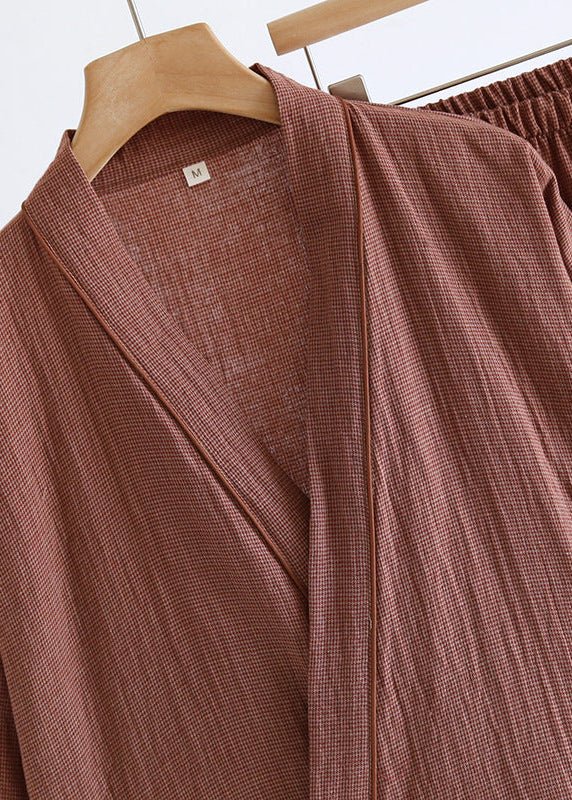 - Ever Lasting - Phoenix Japanese Kimono Cotton Gauze Pajama Set / Red (Unisex) - Pajamas - Ever Lasting